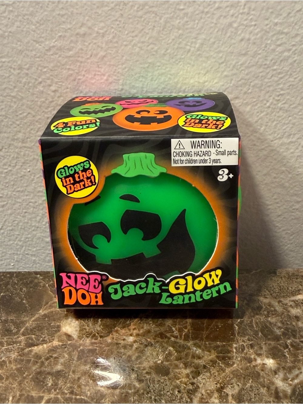 Needoh Jack-Glow Lantern - Green Glow-In-The-Dark Pumpkin